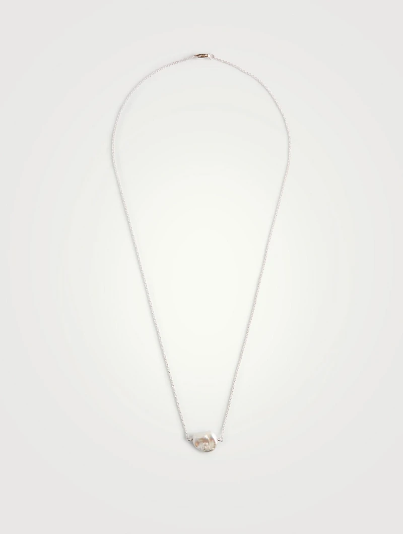 Keshi Sterling Silver Necklace With Pearl