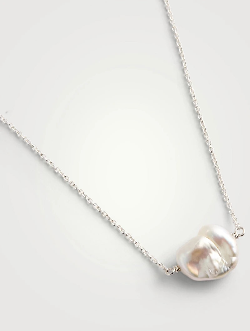 Keshi Sterling Silver Necklace With Pearl