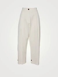 Linen Double Pleat Tapered Pants