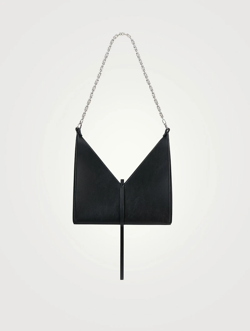 Small Cut Out Leather Bag With Chain