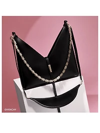 Small Cut Out Leather Bag With Chain