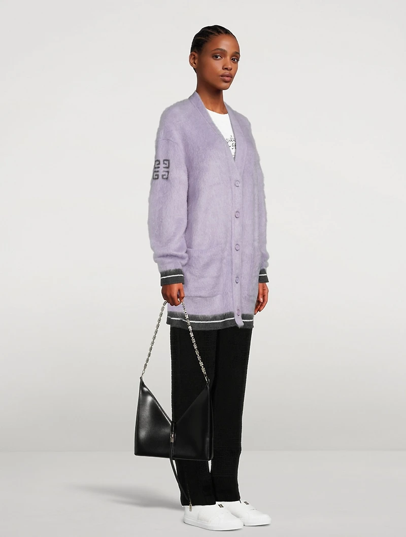 Small Cut Out Leather Bag With Chain