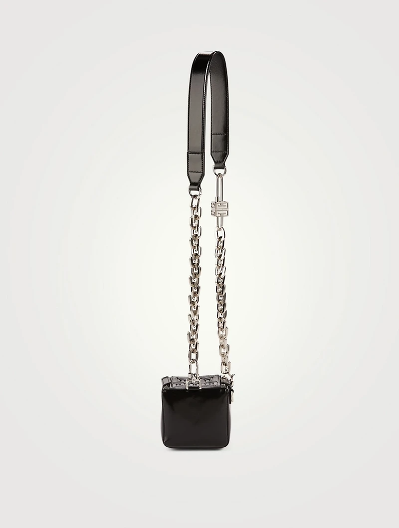 Mini Pandora Cube Leather Pouch Crossbody Bag