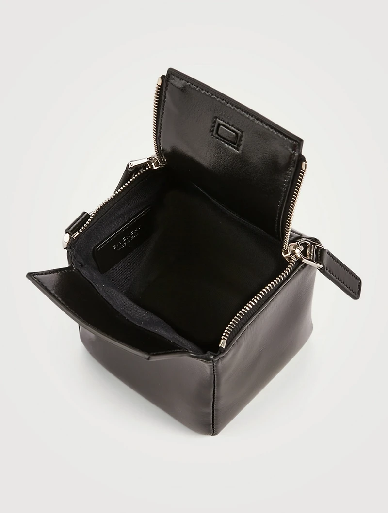 Mini Pandora Cube Leather Pouch Crossbody Bag