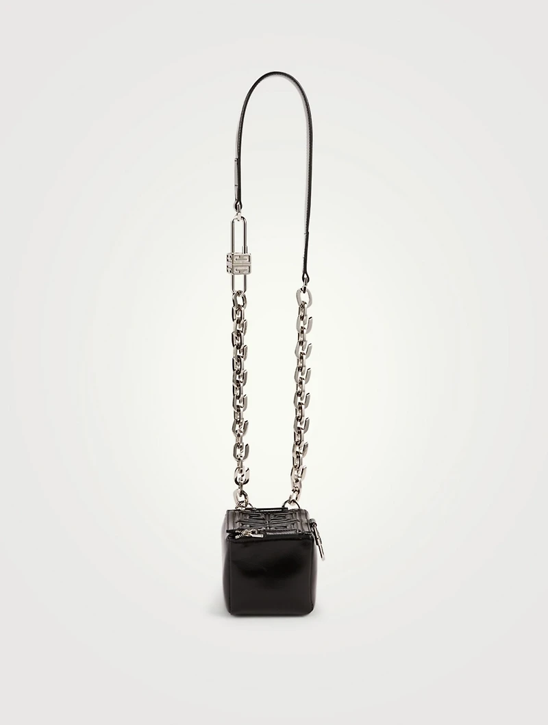 Mini Pandora Cube Leather Pouch Crossbody Bag