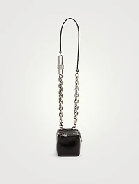 Mini Pandora Cube Leather Pouch Crossbody Bag
