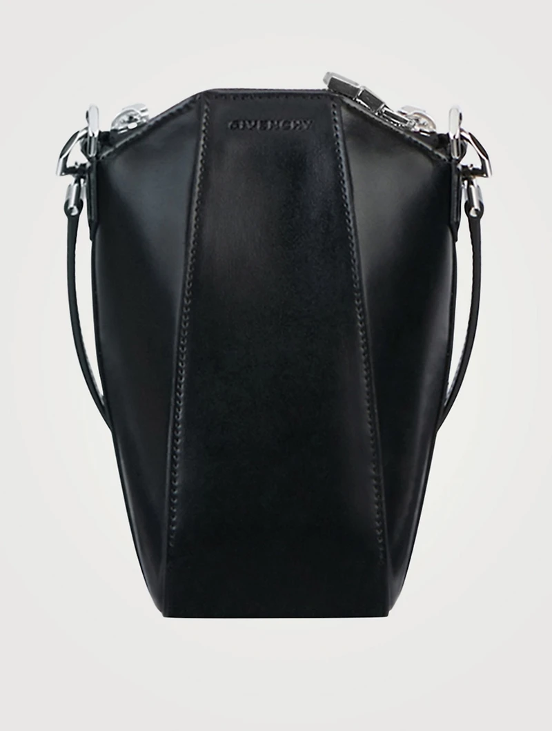Mini Antigona Vertical Leather Crossbody Bag
