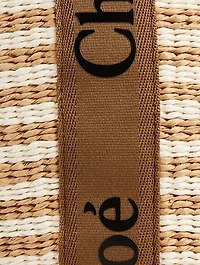 Woody Raffia Stripe Tote Bag