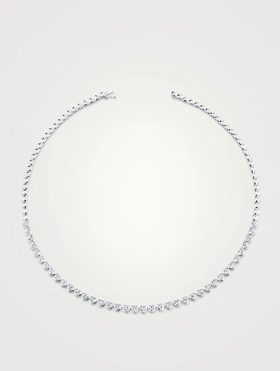 18K Gold Bezel Heart-Shaped Diamond Choker Necklace