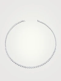 18K Gold Bezel Heart-Shaped Diamond Choker Necklace