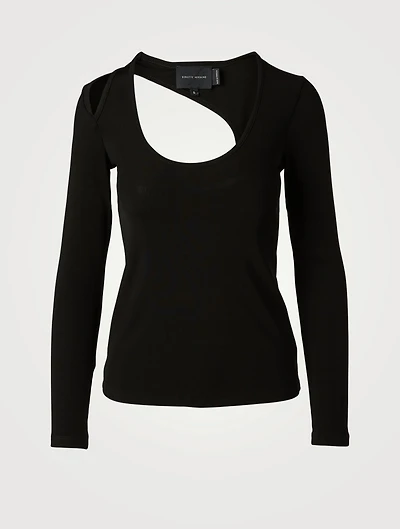 Jess Cutout Knit Long-Sleeve Top