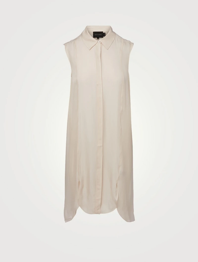 Norma Silk-Blend Sleeveless Shirt Dress