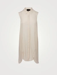 Norma Silk-Blend Sleeveless Shirt Dress