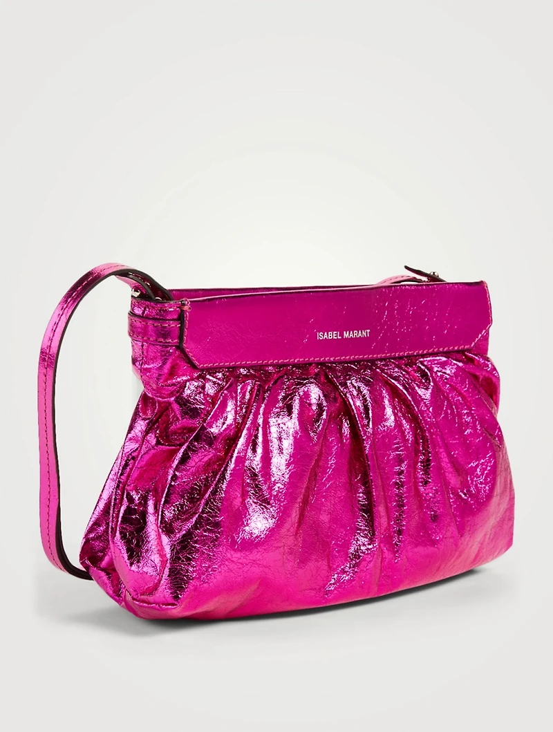 Luzes Metallic Leather Clutch Bag