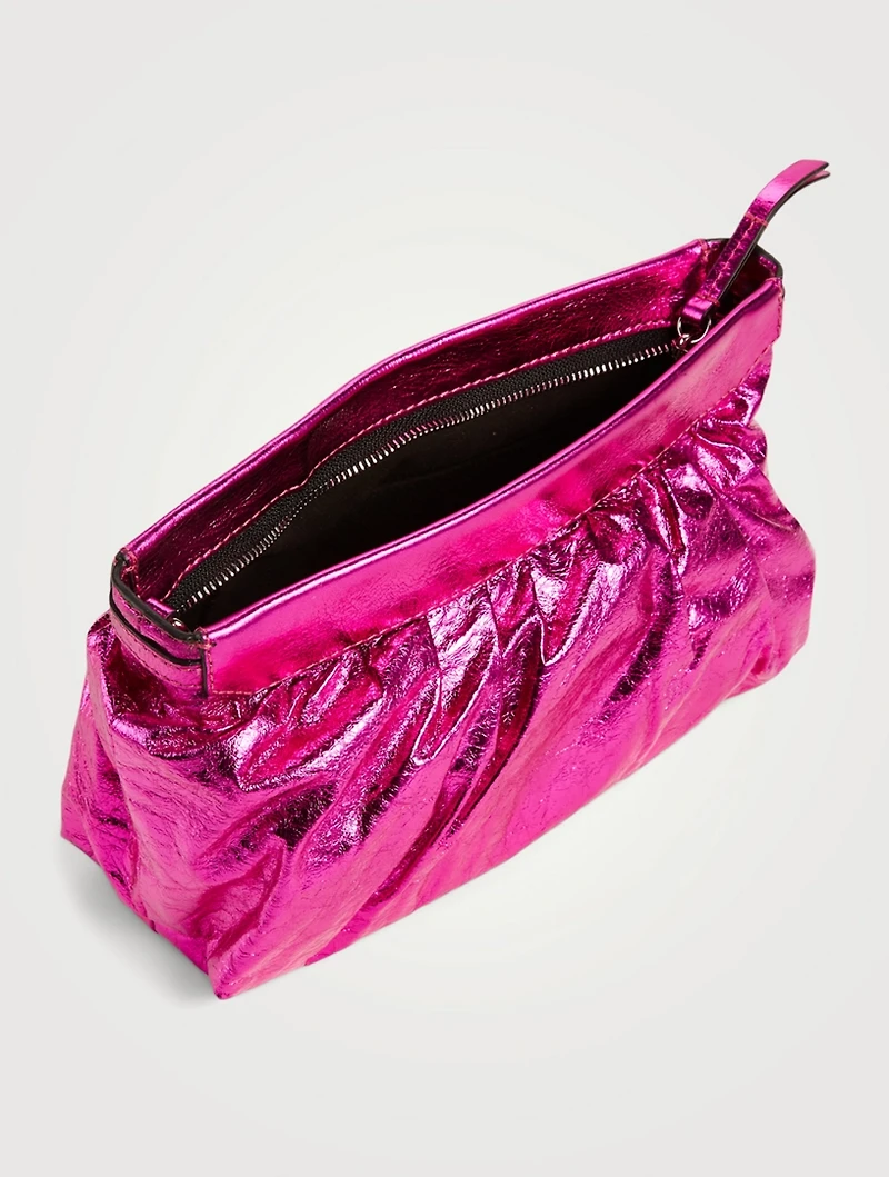Luzes Metallic Leather Clutch Bag
