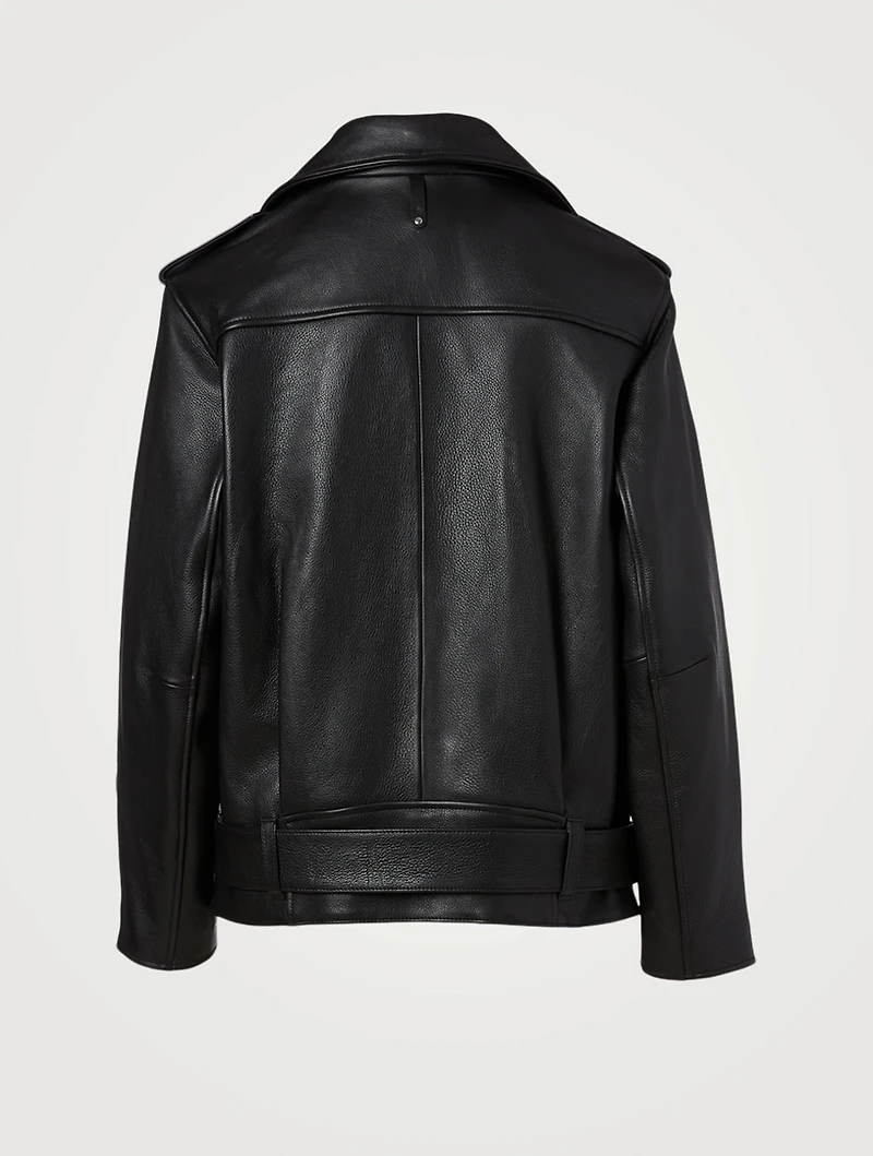 Jayda Leather Oversized Biker Jacket