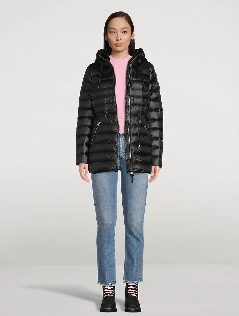 Ivy Sateen Fitted Down Jacket With Hood