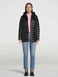 Ivy Sateen Fitted Down Jacket With Hood