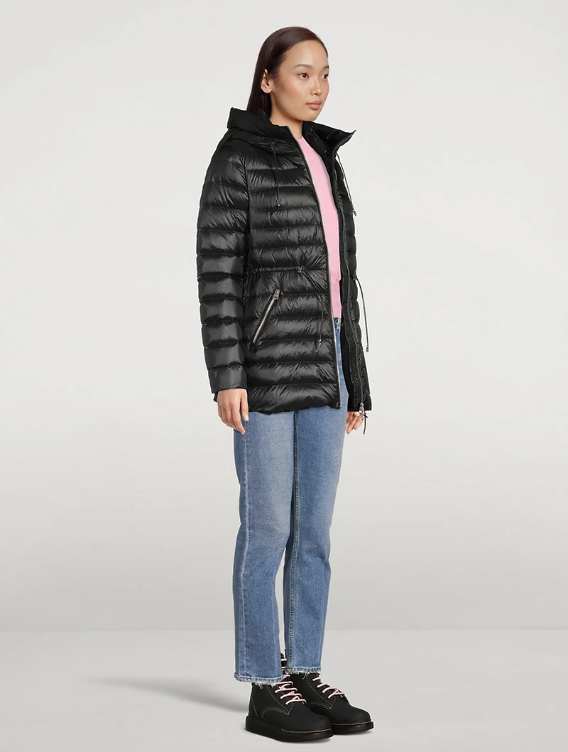 Ivy Sateen Fitted Down Jacket With Hood
