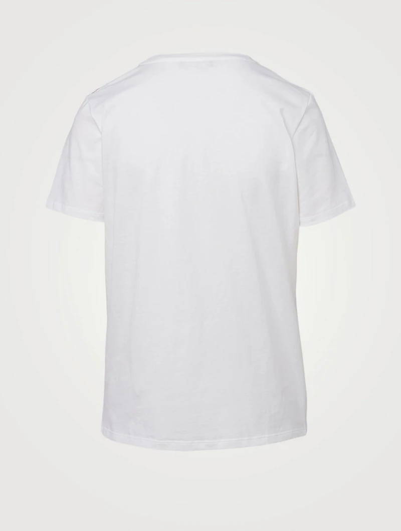 Cotton T-Shirt With Flocked Logo