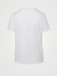 Cotton T-Shirt With Flocked Logo