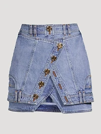 High-Waisted Denim Mini Skirt