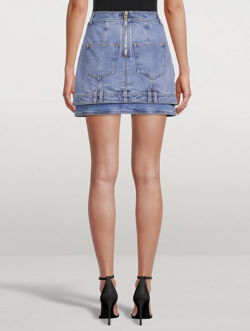 High-Waisted Denim Mini Skirt