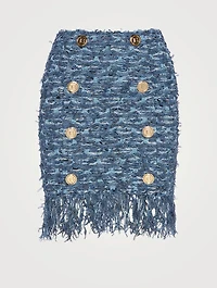 Tweed Fringe Mini Skirt