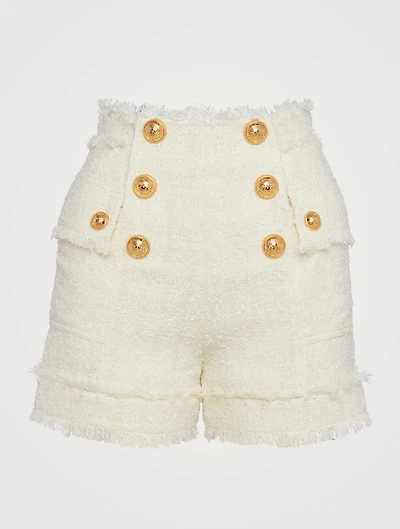 High-Waisted Tweed Shorts