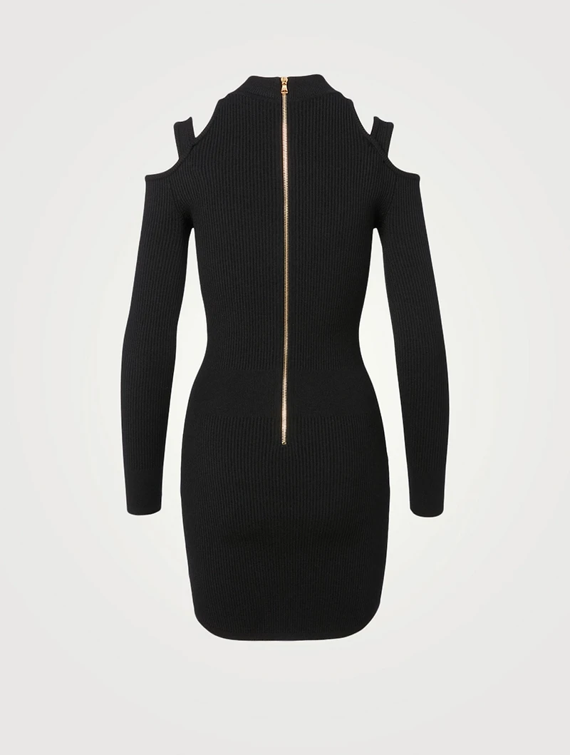 Long-Sleeve Mini Dress With Cut-Out