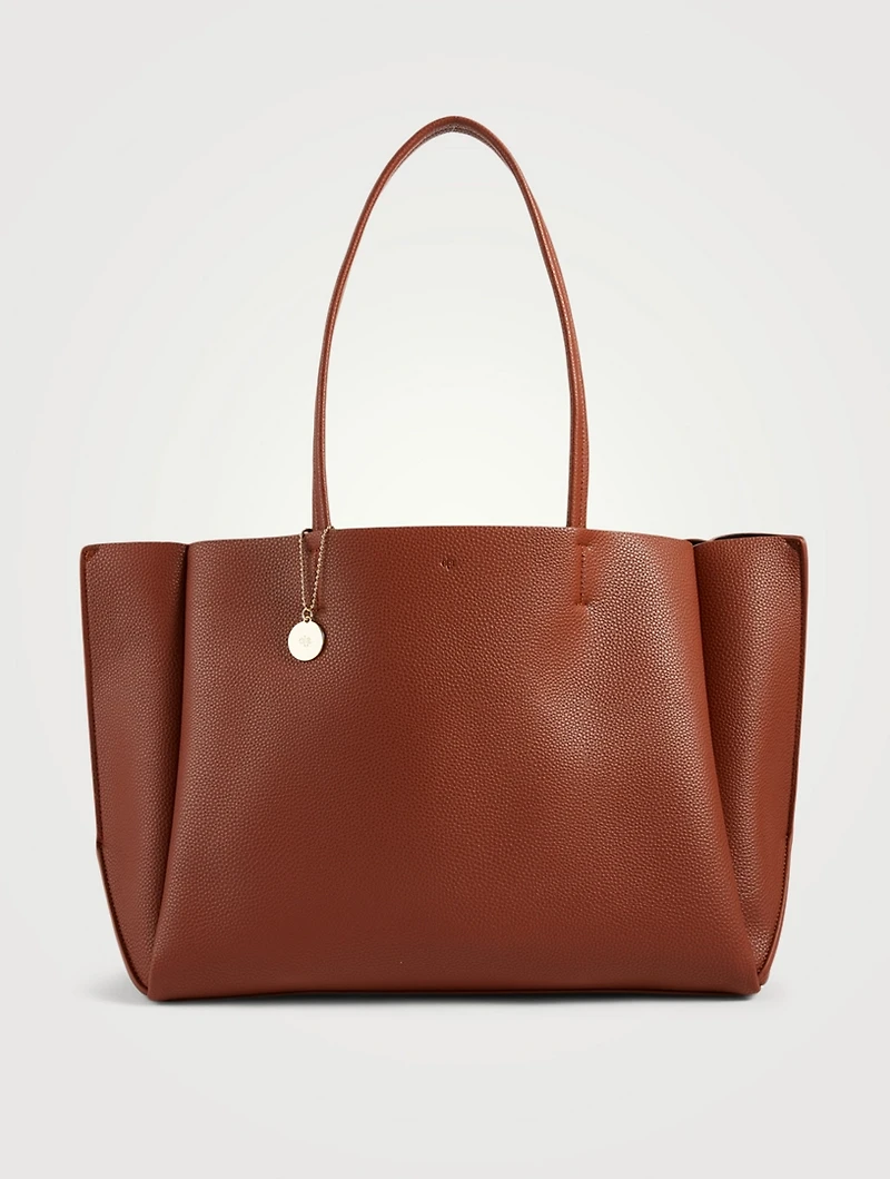 Large Vegan Leather Tote Bag