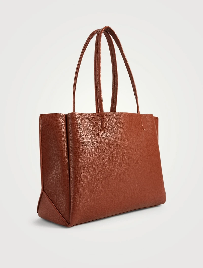 Large Vegan Leather Tote Bag