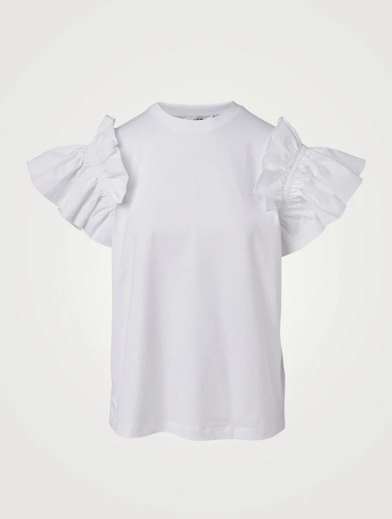 Organic Cotton Ruffle-Sleeve T-Shirt