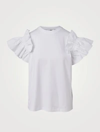 Organic Cotton Ruffle-Sleeve T-Shirt