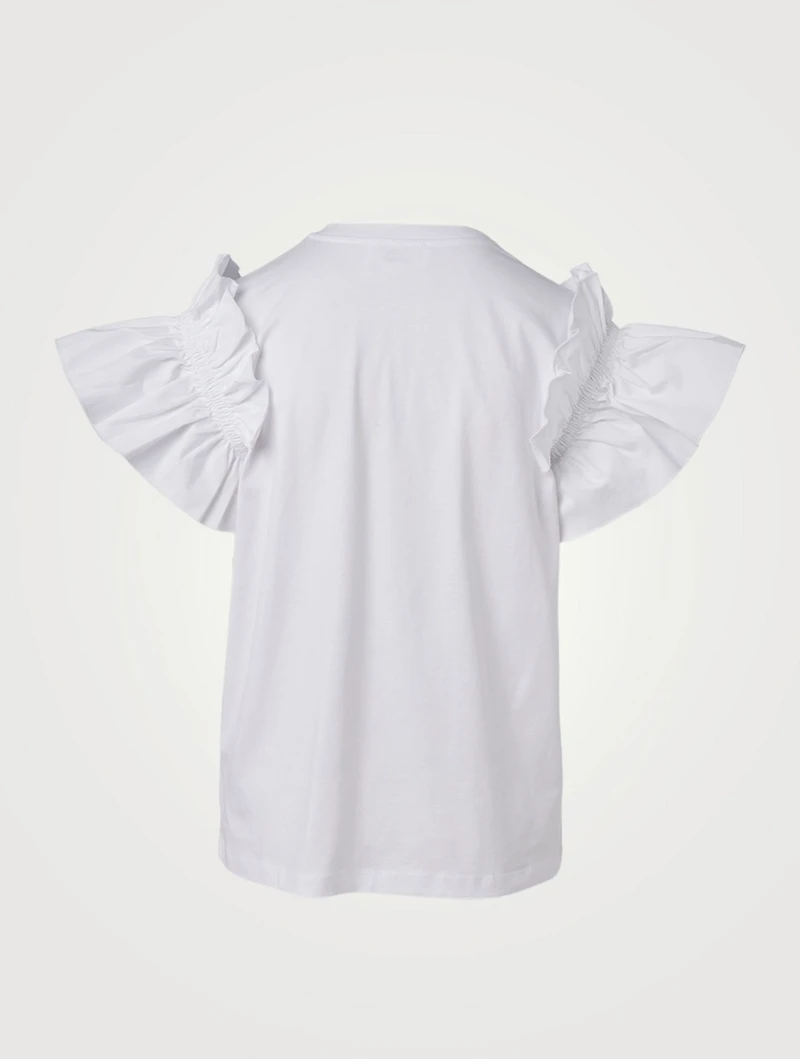 Organic Cotton Ruffle-Sleeve T-Shirt