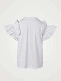 Organic Cotton Ruffle-Sleeve T-Shirt
