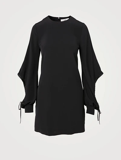Drawstring-Sleeve Mini Dress