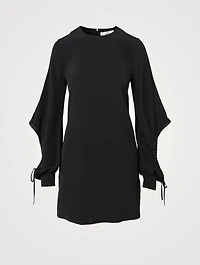 Drawstring-Sleeve Mini Dress