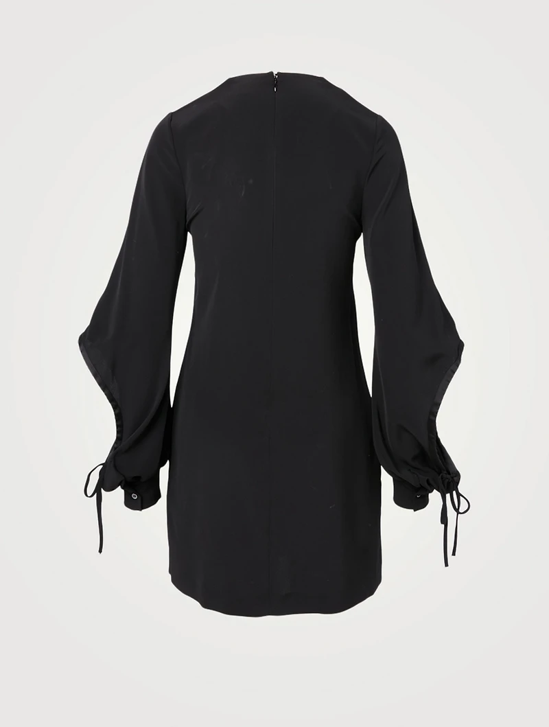 Drawstring-Sleeve Mini Dress
