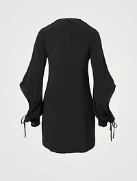 Drawstring-Sleeve Mini Dress