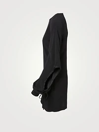 Drawstring-Sleeve Mini Dress