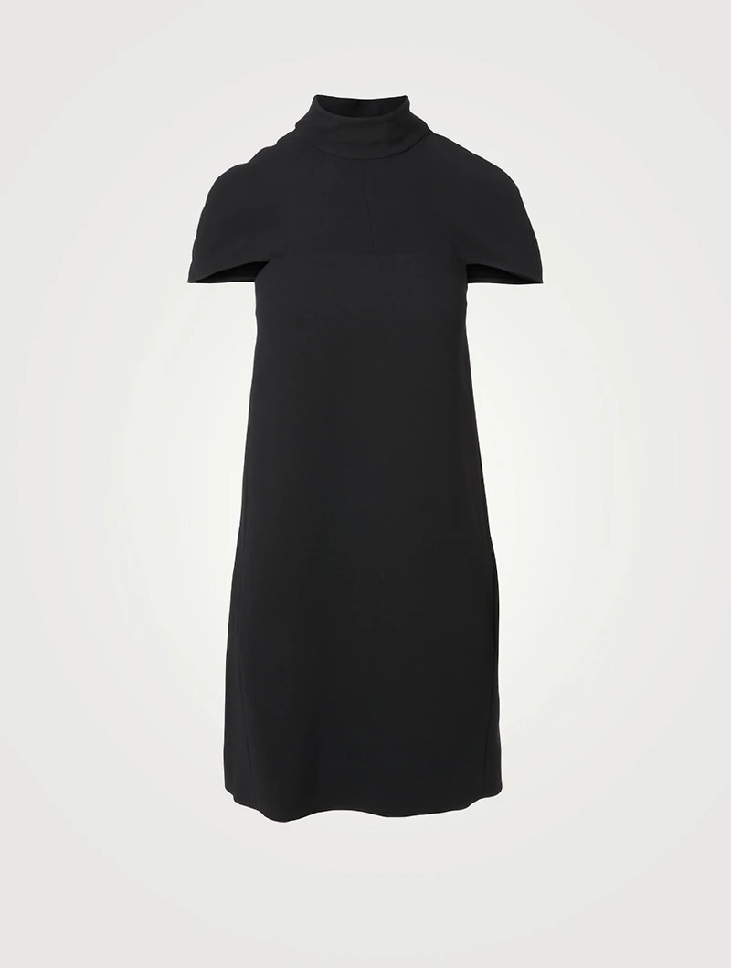 Crepe Cape Mini Dress
