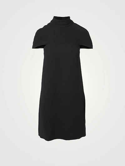 Crepe Cape Mini Dress