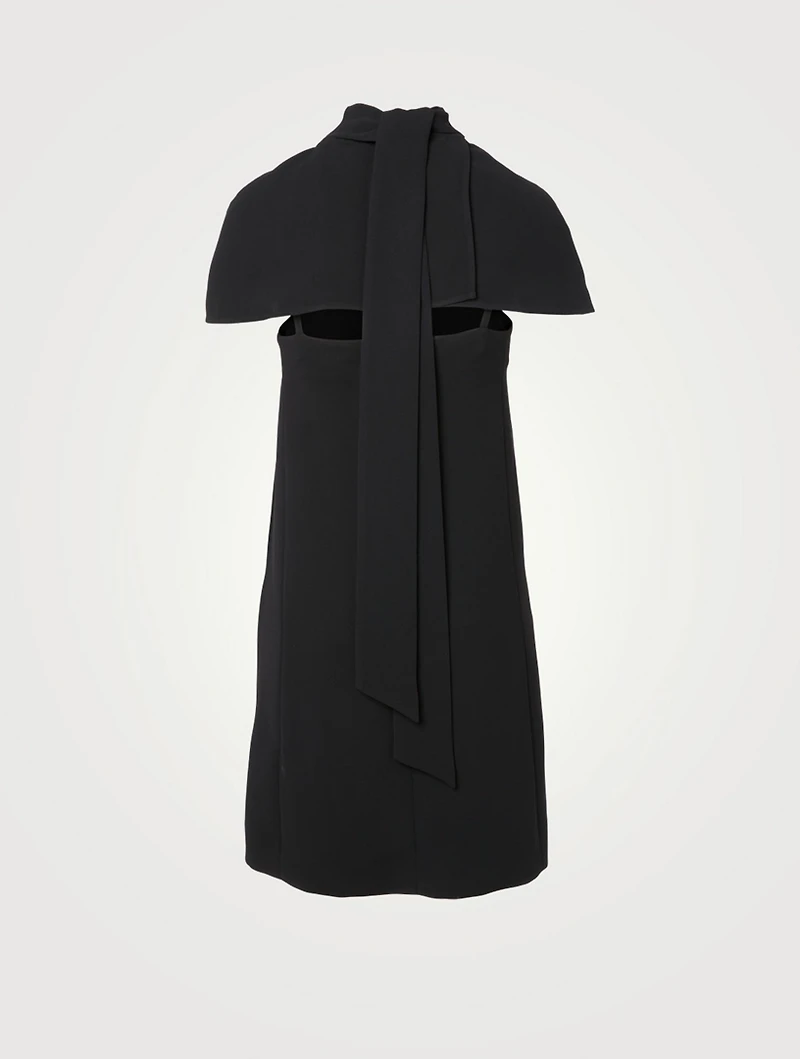 Crepe Cape Mini Dress