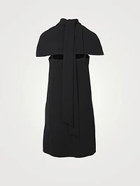 Crepe Cape Mini Dress