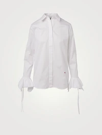 Cotton Flounce Cuff Shirt