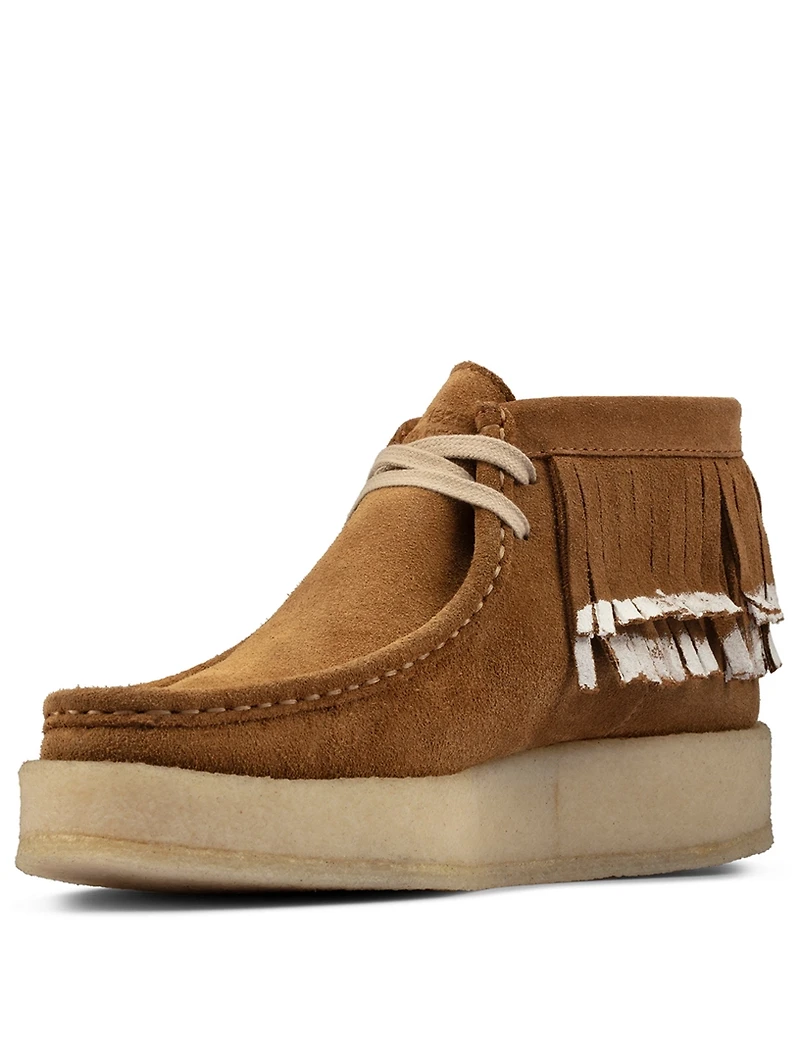 Ariadne Craft Suede Lace-Up Shoes With Fringe