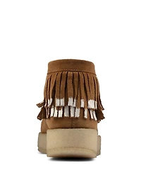 Ariadne Craft Suede Lace-Up Shoes With Fringe