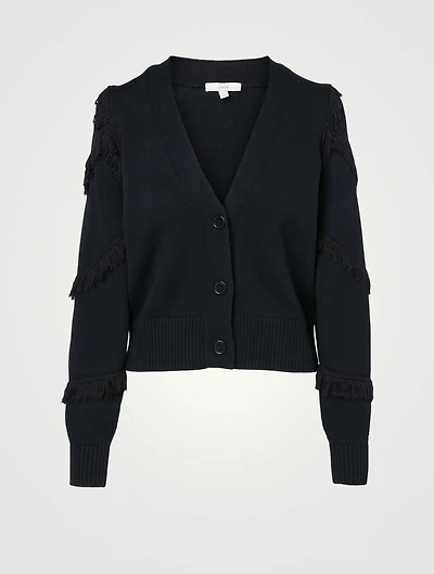 Yves Cotton Cardigan With Fringe