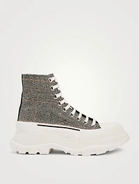 Tread Slick Check Wool Platform High-Top Sneakers
